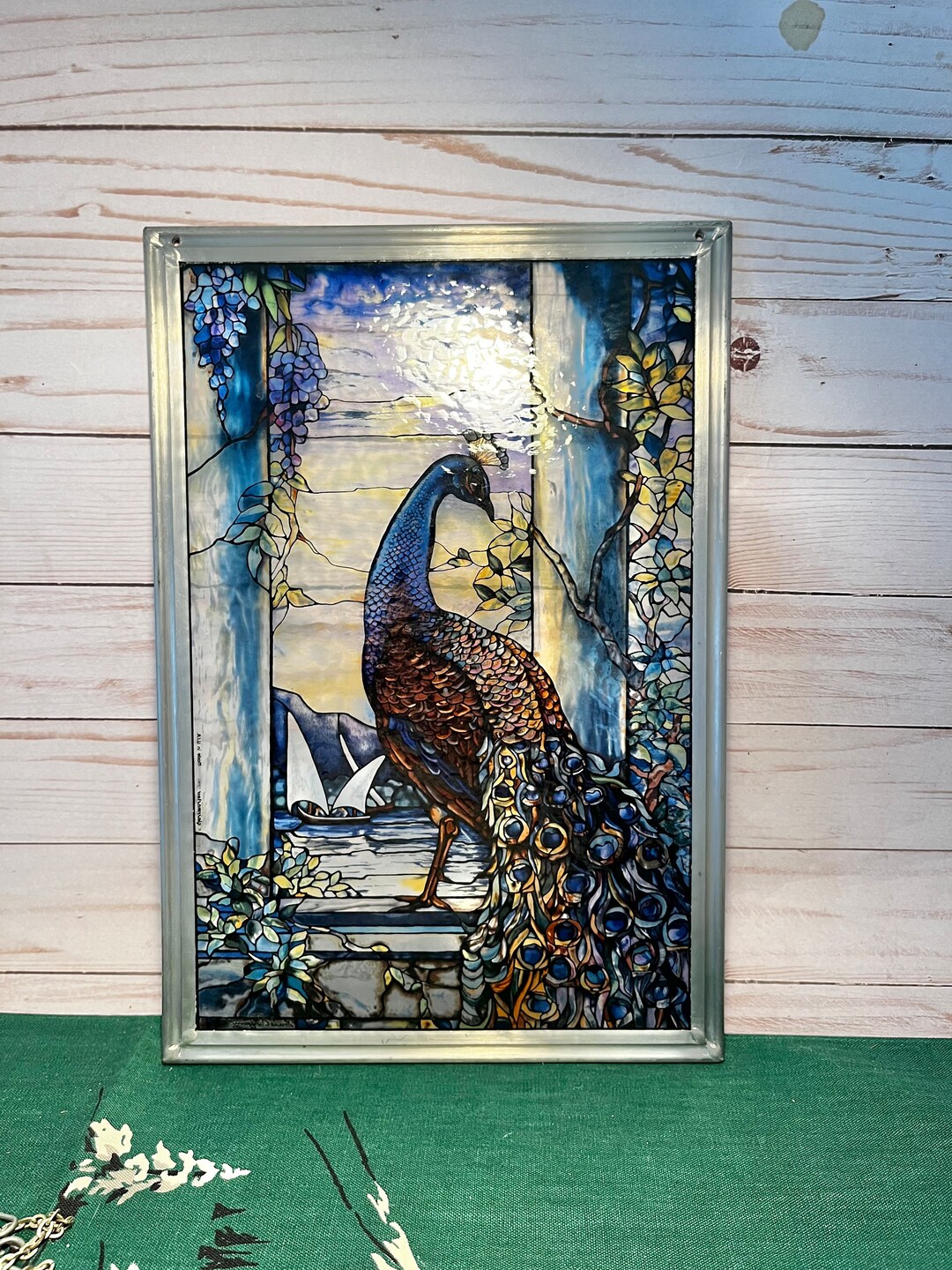 Rare Glassmasters Louis C. Tiffany Peacock Glass Suncatcher Etsy