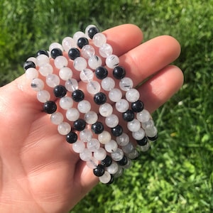 Black Tourmaline & Quartz Bracelet