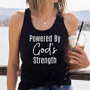 Christian Gym Tank, Worship Gym Shirt, Workout Shirt, Fitness Lover Gift, Religious Gift, Women&#39;s Gym Clothing, Faith Based Tank Top
