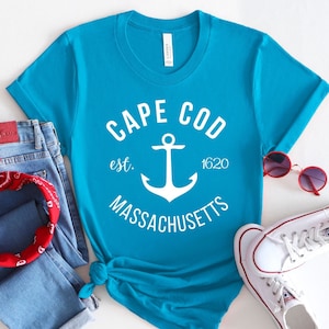 Cape Cod T-Shirt, Beach Vacation Shirt, Beach Lover Gift, Cape Cod Souvenir Shirt, Summer Beach Tee, Massachusetts T-Shirt, New England Tee