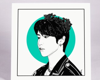 Stray Kids Han Art Print: K-Pop Singer Portrait, Matte Finish