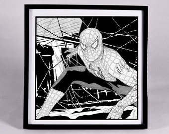Tobey Maguire Spiderman Art Print: Movie Poster, 8x8
