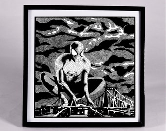 Spider-Man Fine Art Print: Movie Poster, 8x8 Matte