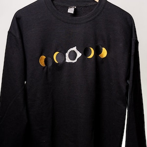 Eclipse Embroidered Sweatshirt || NASA inspired || Astrophysics Sweater || Aerospace engineering Shirt || Custom Embroidered