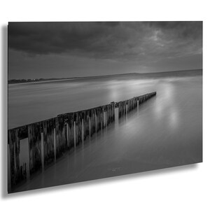 Port Fairy Timber Groynes Fine Art B&W Photo, Victoria, Southern Ocean Black and White Wall Art Print,