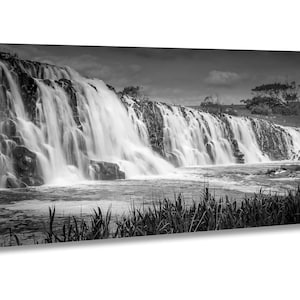Hopkins Falls Fine Art B&W Photo, Victoria, Long Cascades Black and White Wall Art Print, Horizontal Falls