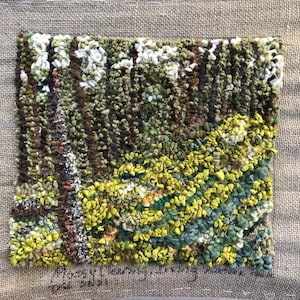 Instant download PDF rug hooking pattern &quot;Where the Fairies Play, Mossy Clearing, Irving Nature Park, Saint John, Bay of Fundy&quot;