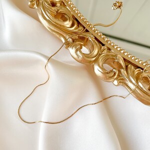 18K Gold Curb Chain Necklace | 1mm Chain | Water and Tarnish Resistant Chain | Gift For Her | Stainless Steel Necklace