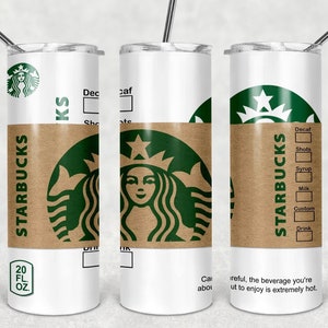 Starbucks travel mug.  Custom stainless steel tumbler with leakproof lid and straw.  Make your home coffee look like the expensive variety.