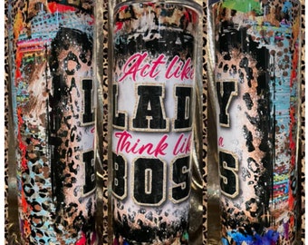 Entrepreneur travel mug.  Act Like a Lady.  Think Like a Boss.  Classy stainless steel tumbler, leakproof lid, & straw.