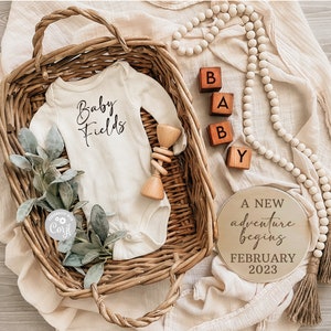 Digital Pregnancy Announcement / Pregnancy Reveal / Social Media / Facebook / Gender Neutral / Boho / Instagram