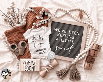 Digital Pregnancy Announcement / Pregnancy Reveal / Social Media / Gender Neutral / Instagram/ Facebook / Boho