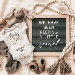 Digital Pregnancy Announcement / Pregnancy Reveal / Social Media / Gender Neutral /  Letter Board / Facebook / Instagram / Bunny