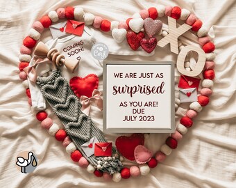 Digital Pregnancy Announcement / Social Media / Gender Neutral / Facebook / Instagram  / Valentine&#39;s Day / Instant Download
