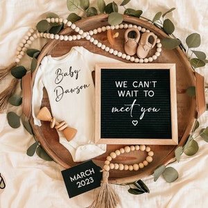 Digital Pregnancy Announcement / Pregnancy Reveal / Social Media / Gender Neutral /  Letter Board / Facebook / Instagram