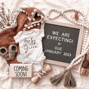 Digital Pregnancy Announcement / Social Media / Gender Neutral / Facebook / Instagram  / Boho / Pregnancy Reveal