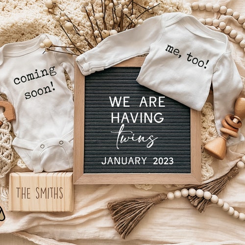 Twin Digital Pregnancy Announcement / Pregnancy Reveal / Etsy
