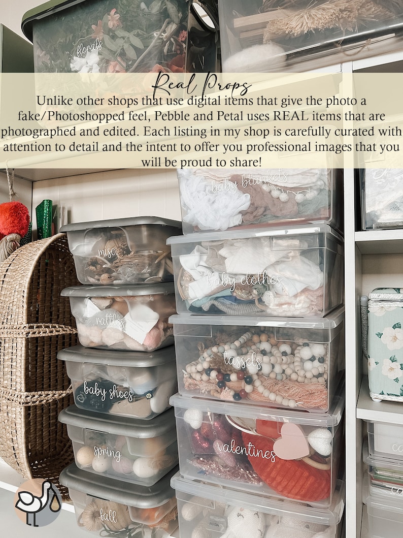 Just a portion of the thousands of props I have purchased to create my images. Many of the props I use are from small shops here on Etsy!