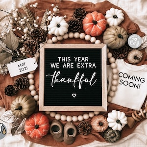 Digital Pregnancy Announcement / Social Media / Gender Neutral / Facebook / Instagram  / Boho / Pregnancy Reveal / Thanksgiving