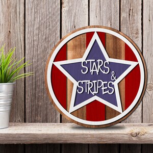 Patriotic Shelf Sitters & Door Hangers! -  4th of July - Independence Day - Glowforge - Laser Cut SVG - Laser File- CNC Router - Vector File