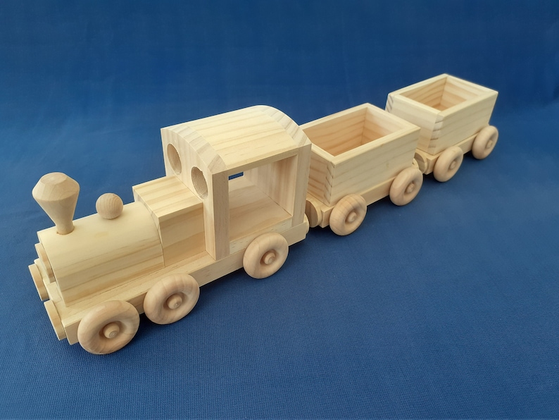 Wooden Train Set Etsy