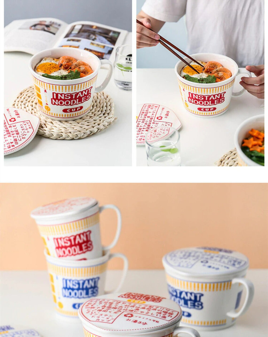 Instant Noodle Mug With Lid Mug for Soup Ramen Bowl Mug Etsy Australia