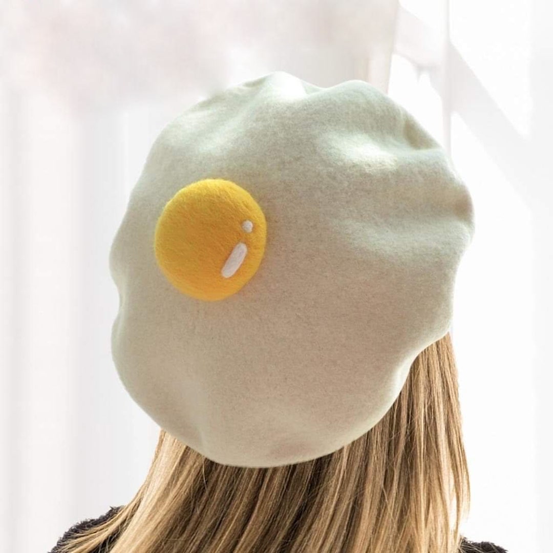 Fried Egg Beret Poached Egg Hat Kawaii Beret Cute French Etsy Canada