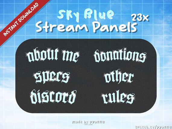 Chrome Twitch Stream Panels Edgy Panels Cool Panels Etsy