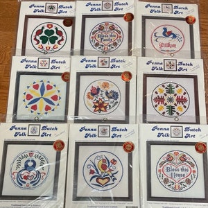 Penna Dutch Folk Art Traditional Good Luck Counted Cross Stitch Kit