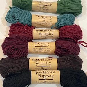 Tapeçaria Needlepoint 100% lã virgem pura - cores escuras