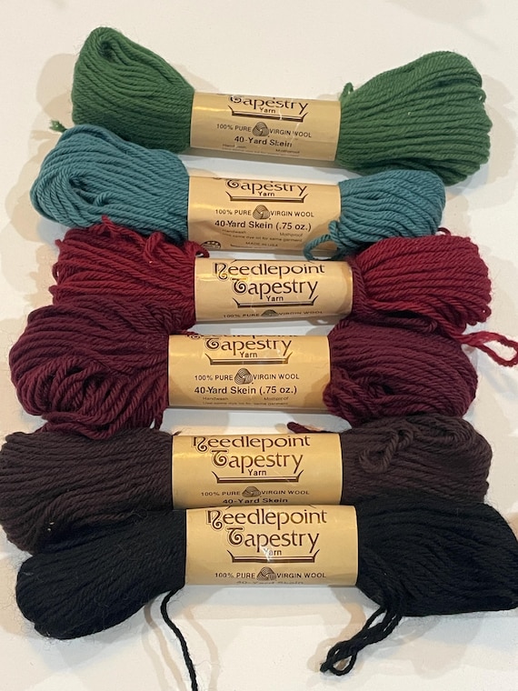 Needlepoint Tapestry 100% Pure Virgin Wool Yarn- Dark Colors