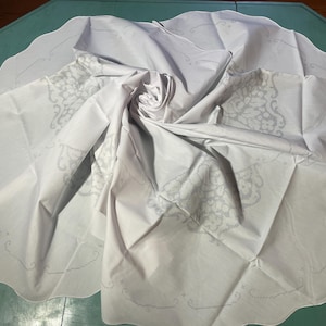 Vintage Printed Cross Stitch Tablecloth