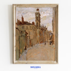 Latin Quarter, Paris Print, Cityscape Painting, Dark Academia Decor, Paris Painting, Architecture Print, Abstract Print, Fine Art Print