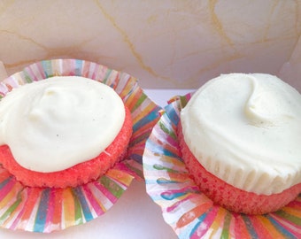 Strawberry cupcakes with strawberry cream cheese frosting