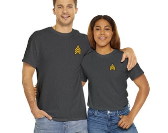 Sargento Chevrons Gold Camiseta de algodón pesado unisex
