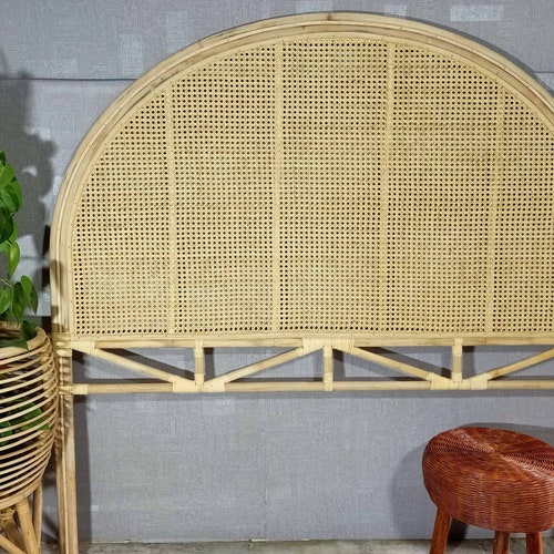 Handmade Rattan Palm Leaf Headboard Rattan Bedhead King Queen Etsy