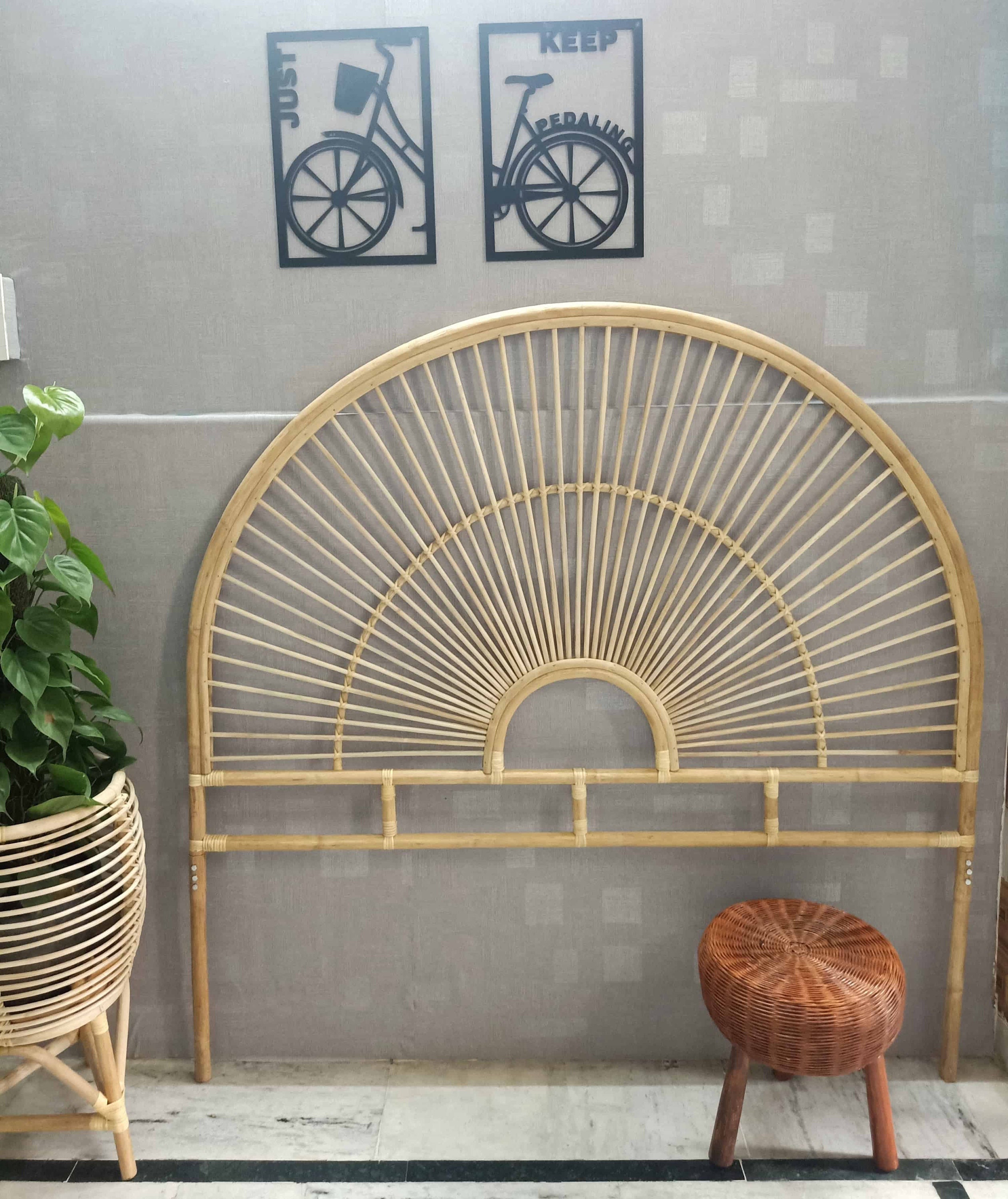 Arched 2024 rattan headboard