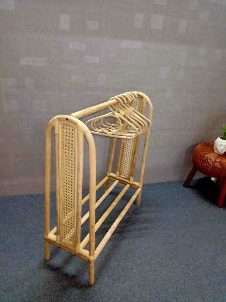 Rattan Clothing Rack With Hangers Rattan Wardrobe Dress up Etsy