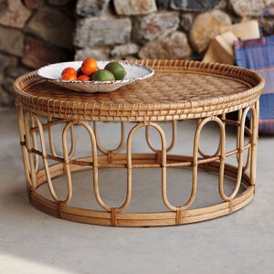 Wicker side tables indoor deals