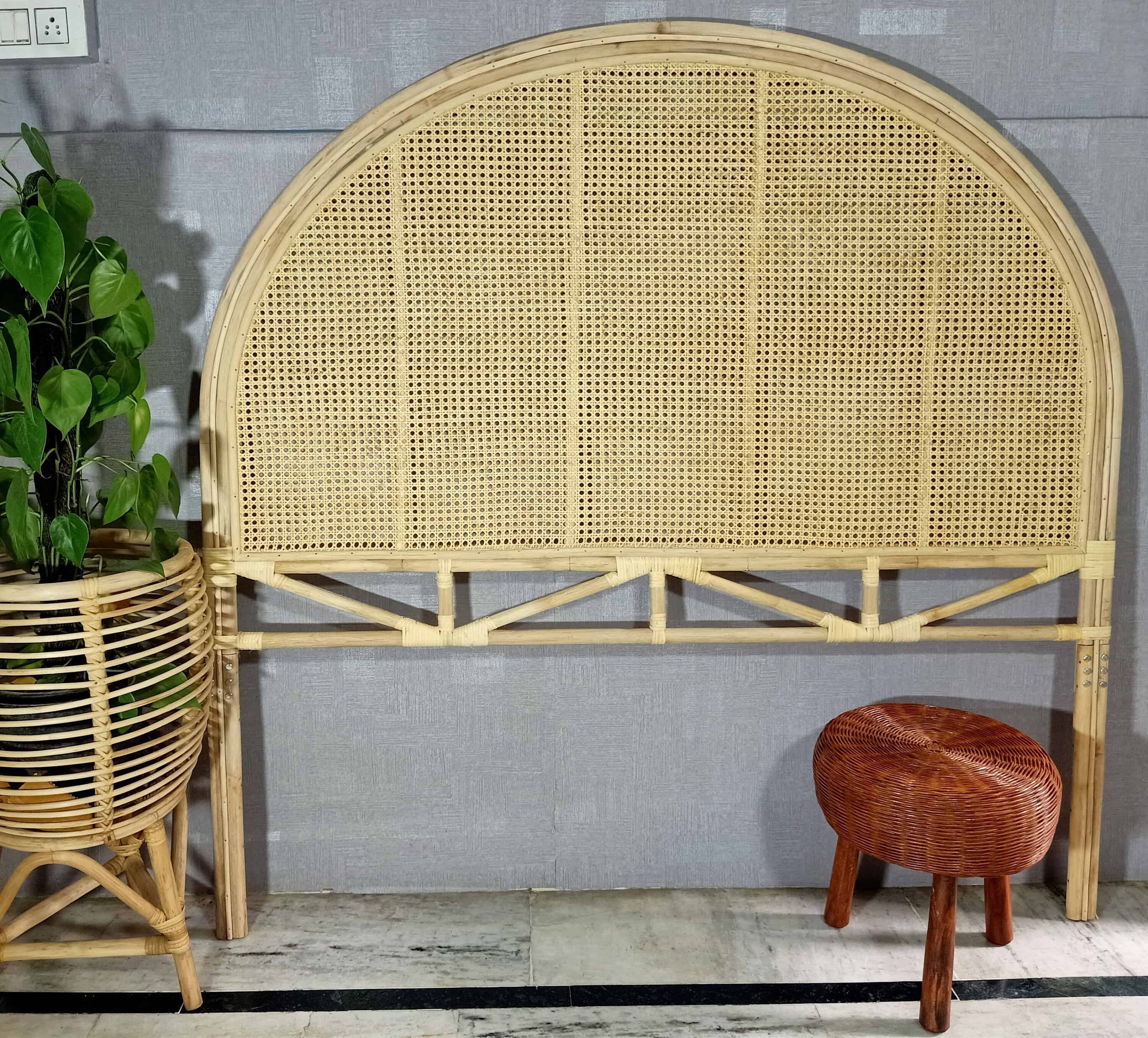 Rattan Bedhead, Rattan Headboard, Bedrail, Handmade Bedhead, Boho