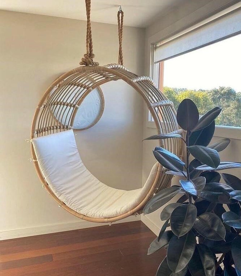 Handmade Rattan Swing Rattan Hanging Swing Cane Swing - Etsy