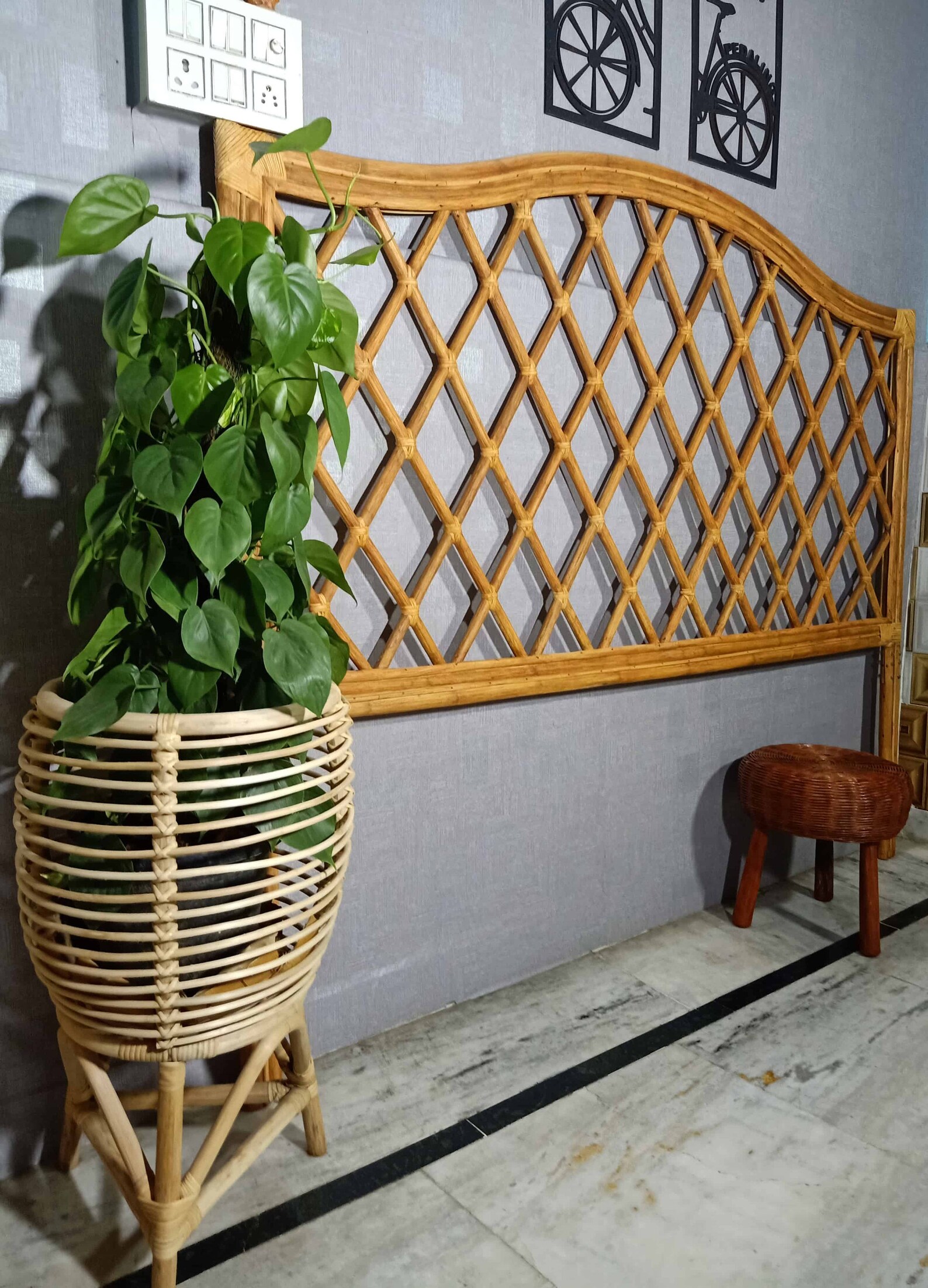 Rattan Bedhead, Rattan Headboard, Bedrail, Handmade Bedhead, Boho