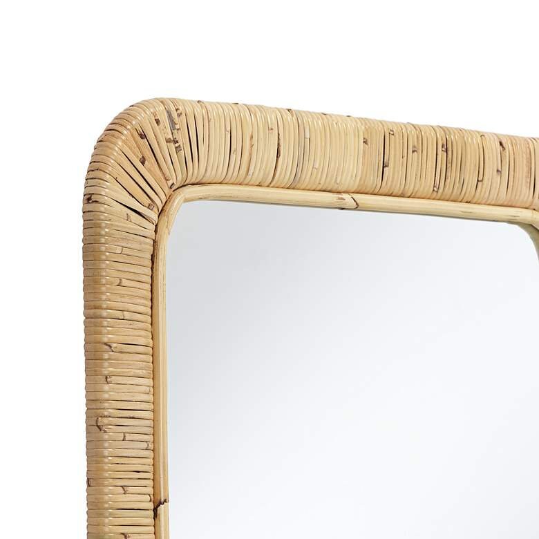 Handmade Rattan Mirror, Rattan Rectangle Mirror, Cane Mirror, Boho