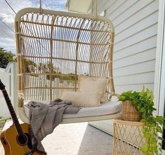 Cane wood hanging swing sales