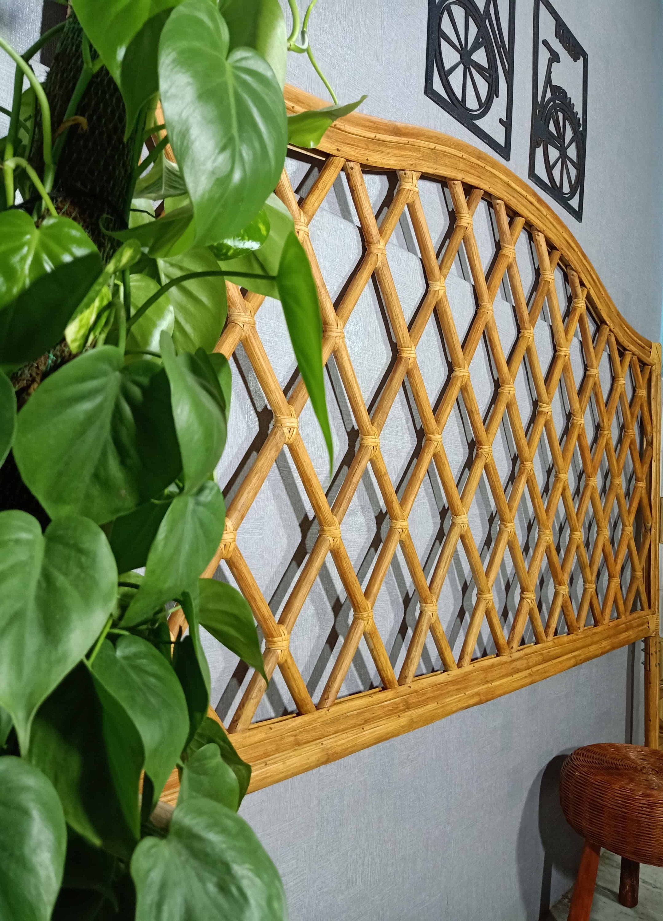 Rattan Bedhead, Rattan Headboard, Bedrail, Handmade Bedhead, Boho Bedhead, King Bedhead, Queen