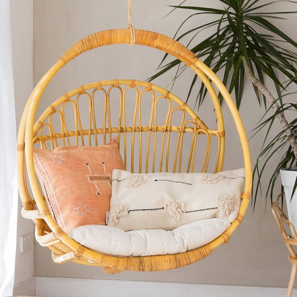 Handmade Rattan Swing, Rattan Hanging Swing, Cane Swing, Wicker Swing, Hanging chair, Home interior swing, Swing furniture.