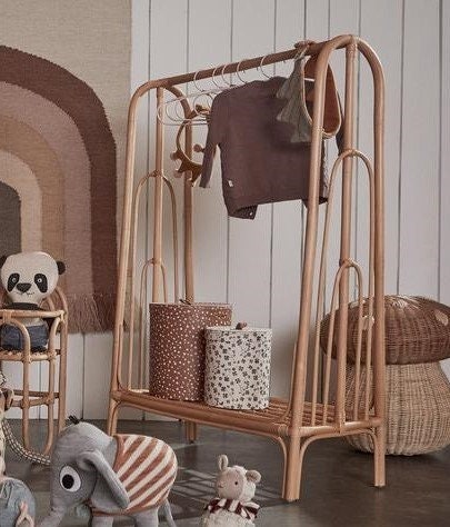 Rattan Children's Hangers-Set of 3, Boho Nursery Décor