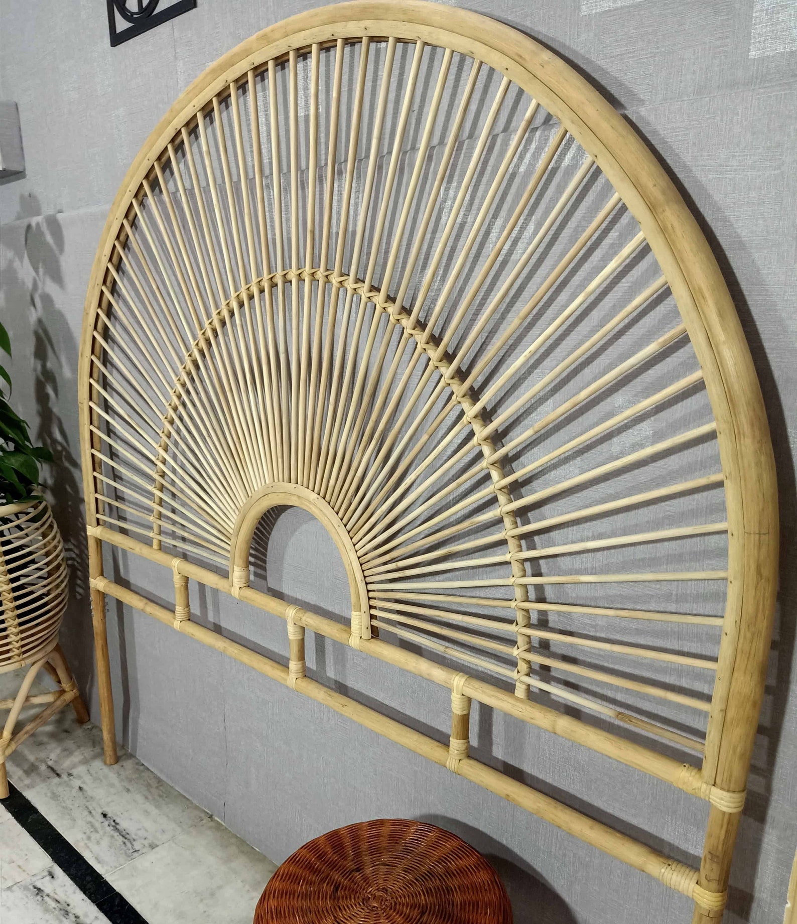 Rattan Bedhead Rattan Headboard Bedrail Handmade Bedhead Etsy