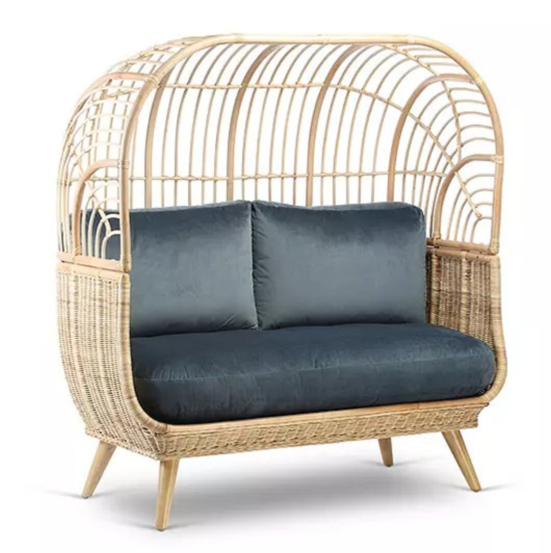 Handmade Rattan Double Chair, Garden Patio, Indoor Chair, Home Interior