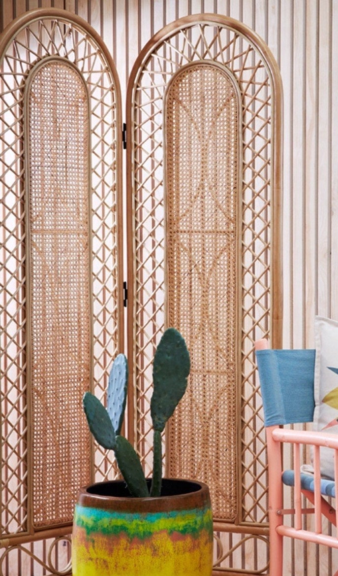 Rattan Partition Rattan Room Divider Handmade Rattan Etsy